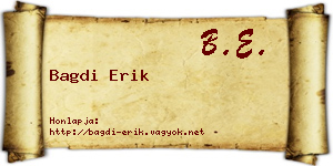 Bagdi Erik névjegykártya